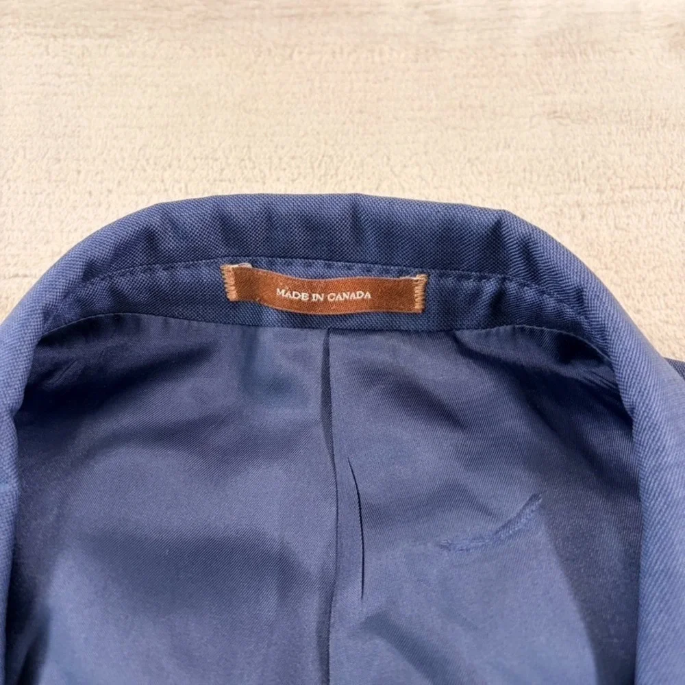Peter Millar Two Button Sport Coat Blazer Mens 46R Blue 100% Wool Designer